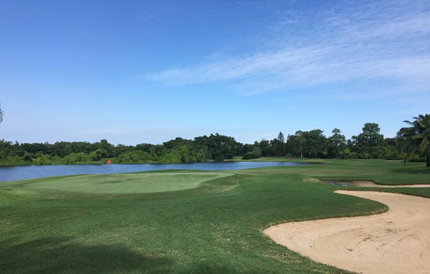 view from behind green at lakewood country club, bangkok, thailand